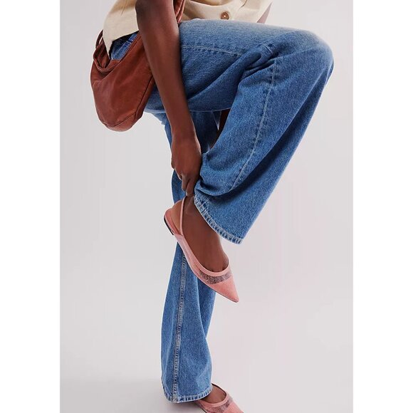 🎉LAST CHANCE🎉 FREE PEOPLE Sheer Glitter Jules Flats / Cloud Pink - Picture 3 of 10